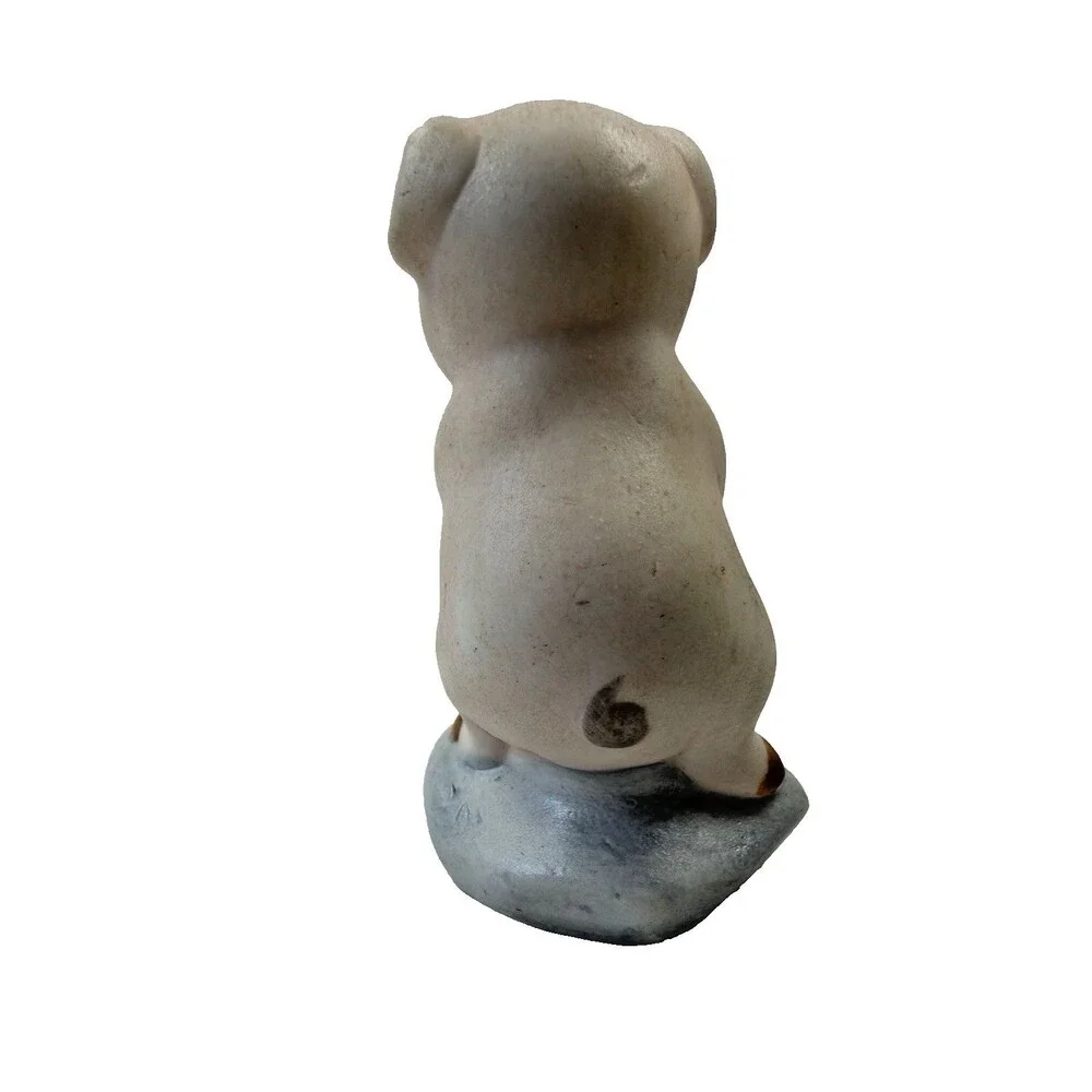 Vintage Pig Hockey Player Figurine Hand Painted Ceramic Made in Japan Style 3”